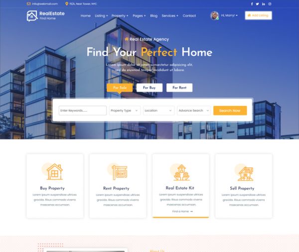 Real Estate Realtor WordPress Theme